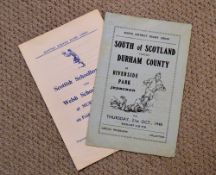 1948/1970 Scottish Rugby Programmes (2): South of Scotland v Durham County XV 1948; and Scottish