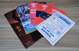 Wales v Scotland Home Rugby Programmes (6): 1948 (worn), 1956, 1962, 1976 & 2006, all at Cardiff.