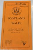 1936 Scotland v Wales (Champions) Rugby Programme: name inked to front cover but generally in good