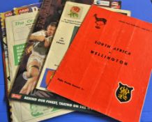 7x Southern Hemisphere rugby programmes: Wellington v South Africa 1965, SARB Presidents XV v SARB