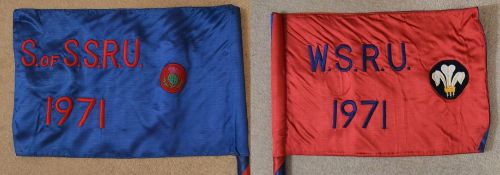 Rugby Flag, Wales Schools v South of Scotland Schools: A special double-sided Red/Blue touch judge's