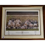 1993 England v Scotland Rugby Signed Ltd Edition Print - titled 'Grand Slam Glory': - Striking