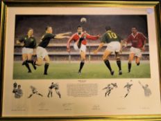 1997 British Lions in South Africa large 'Pride of Lions' signed Ltd Edition Print: dramatic