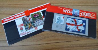 Two Rugby/Soccer Philatelic First Day Covers/Stamps: England 2003 RWC Champions special folder