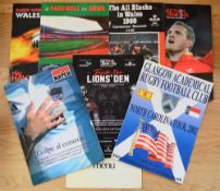 Collection of Big Brochures Rugby Interest (8): Fascinating lot, with The All Blacks in Wales