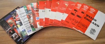 Wales v England Rugby Programmes from 1975-2007: Missing only three issues - 1991, 2003 and 2005 -