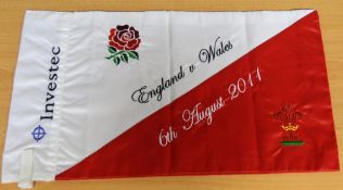 Rare 2011 Wales Pre -World Cup Rugby International touch judge's flag: played at Twickenham