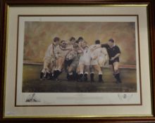 1993 England v New Zealand Rugby Signed Ltd Edition Print - titled 'Sweet Chariot' from England 15 v
