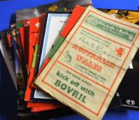 Collection of 19 Wales v Australia rugby programmes 1947 - 2014: Issues for 47, 58 (x 3), 66, 73,