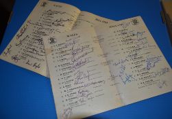 Two Signed Rugby Match programmes (2): from the 1960s and 1970s inc multi-signed Wales v England 19