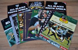 New Zrealand All Blacks v South Africa Springboks Rugby Programmes: 1st Test 1994 (Dunedin), NZ's
