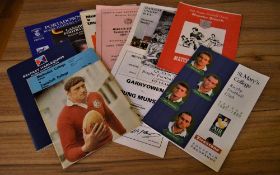 1976-2001 Irish Club/Province Rugby Programmes: Mostly programmes for individual matches; Belfast