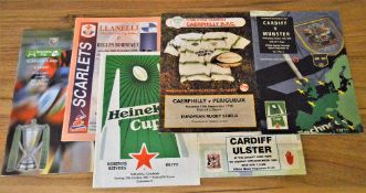 Early European Rugby Competition Programmes: Cardiff v Ulster 1995 & Munster 1996; Border Reivers