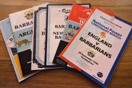 Barbarians Rugby Programme Selection : v Australia 1984 & 1988; v NZ Barbarians 1987; v