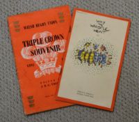 Pair of Rugby Booklets (2): WRU Triple Crown Souvenir 1952, well known and popular item; and the