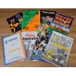 Australia in UK and Ireland 1996 Rugby Programmes one signed : Tour Guide plus games v Scottish