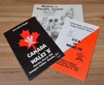 1980 Wales in North America Rugby Programmes (3): The issues (one large) for Wales' clashes with the