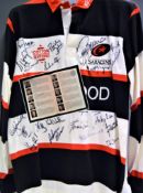 Saracens signed unused Rugby Jersey & Programme c. 1998 (2): New jersey neatly signed by the