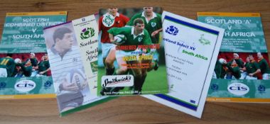 South Africa in Scotland/Ireland 1994 Rugby Programmes: v Scotland 'A' (Melrose); v Combined