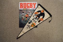 Pumas Pennant & Programme Pair (2): Harder to find items, a pennant from the San Isidro Club v the