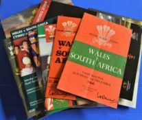 15x Wales v South Africa rugby programmes 1960 - 2017: Issues for 60, 70, 94, 96, 98, 2000 (x 2),
