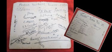 Hugely Rare 1908 'British Lions' to NZ Autographs: A great survival, with clean sharp folds, a