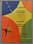 Very Rare, 1958 Joint Rugby Programme for California and for the All-Stars v Australia: Large