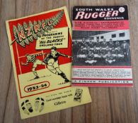 2x early 1950s illustrated Rugby booklets: South Wales Rugger Souvenir by Emrys Evans, 42 pp issue
