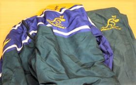 RWC 1999 Australia (Winners) Track Suit: Official issue rugby top and bottoms, fully logo-ed. NB: