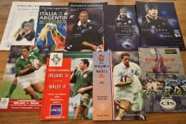 'A' Team Rugby programmes: England 'A': 1995 v Italy 'A' (Gloucester); 2000 v Wales 'A' (Bath);