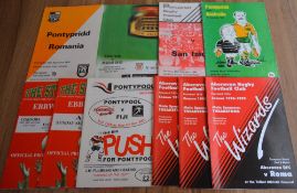 10x Various Rugby Tourists in Wales Rugby programmes: Pontypridd v Romania 1979, v San Isidro 1980 &