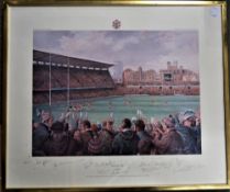 1981 Wales and Cardiff Arms Park Ltd Edition Rugby Centenary signed print: Wales v England at