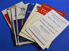 8x Celebratory Rugby Match Programmes: South and SW XV v Presidents XV 1971, Midland, London and