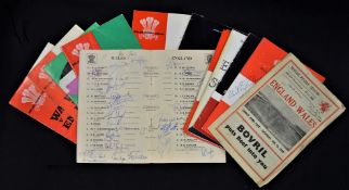 1949-1969 Wales Rugby Programmes etc, some signed, from 'Special Occasions' (13): v England 1949 (