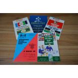 Special quintet of Rugby Programmes: 1986 British Lions v The Rest (Cardiff, ticket) & 5 Nations v