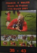 2001 Neil Jenkins rugby win Wales v France Giant Perspex clip-framed poster: Approx. 4' x 2',