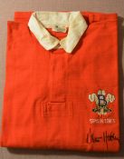 1983 Adrian Hadley Signed Matchworn Wales 'B' Tour to Spain No. 11 Rugby Jersey: Additional badge