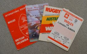 Wales Abroad Rugby Programmes, some signed (4): Scarce v British Columbia (Vancouver) 1973; 2nd Test