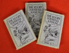 Scarce collection of 1920's Rugby Football Annuals - 1927/28, 1928/29 and 1929/30 - Some wear but