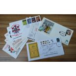 8x Rugby Philatelic First Day Covers inc Signed: 50th Anniversary of Newport beating the 1957