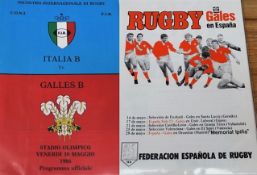 1983/1986 Wales in Spain and Italy Rugby Programmes (2): The single magazine-format programme for