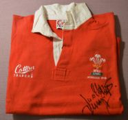 1996 Jonathan Humphreys Signed Matchworn Wales No. 2 Rugby Jersey: v Ireland 1996, embroidered