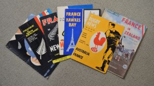 France in NZ/Australia 1968 Rugby Programmes (7): Six programmes - the three NZ Tests and scarcer