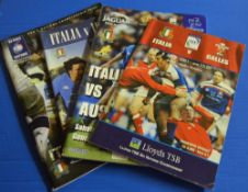 5x Italy Home rugby programmes: Italy v Wales 2001, v Australia 2001, Ireland 2003, France 2015