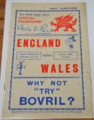 1938 Wales v England Rugby Programme: the usual interesting and illustrated 16 pp Cardiff issue