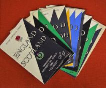 15x England Home Rugby Programmes from the 1950s and 1960s: v Ireland 1958 (no cover), Scotland