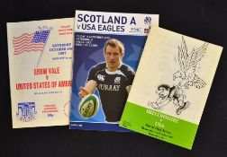 Selection of USA Away Rugby Programmes: Pleasing trio of issues, two (featuring RMS Vice President