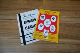 WRU Cup Semi-Finals Rugby Programmes: Two semi-final issues, the harder-to-find Bridgend v