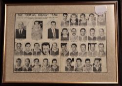 1961 France tour to NZ/Australia Framed & Glazed signed photo article: Taken from a magazine, the