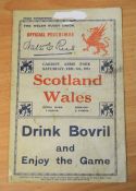 1931 Wales v Scotland match programme: A little Tippex to cover, o'wise generally good, harder to